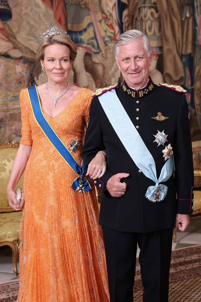 Queen Mathilde of Belgium and King Philippe of Belgium attend the gala dinner