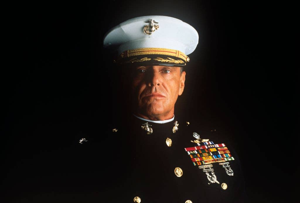 Jack Nicholson playing the role of a colonel of the navy acting in the film A Few Good Men.