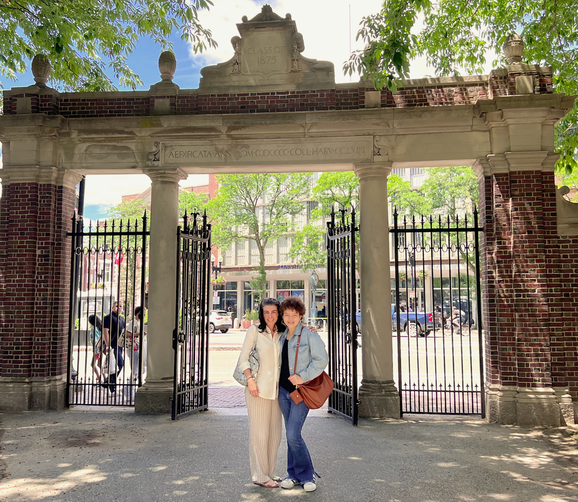 Ana with her daughter Sydney in Harvard Yard.