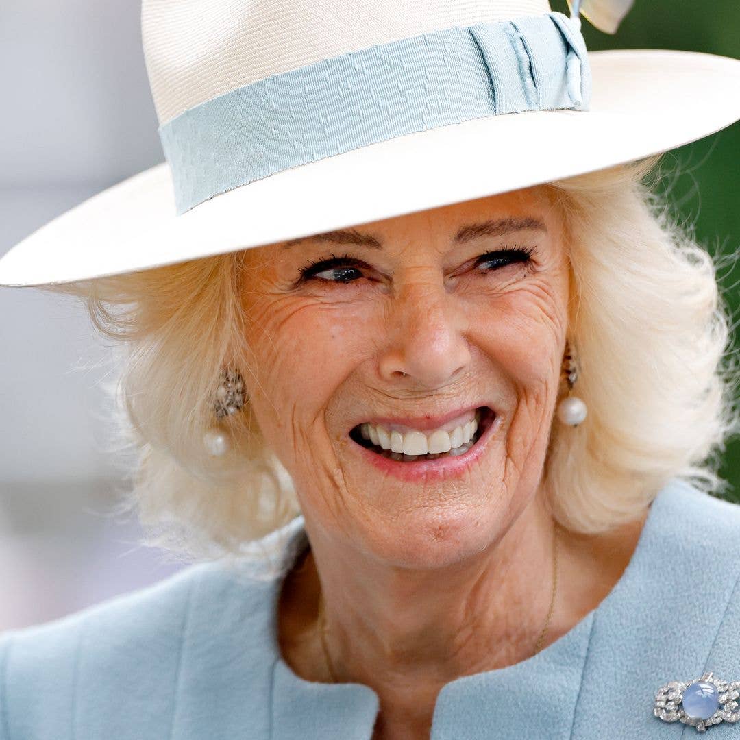 Queen Camilla stuns in Dior dress to meet the Trumps - with £38k wedding earrings