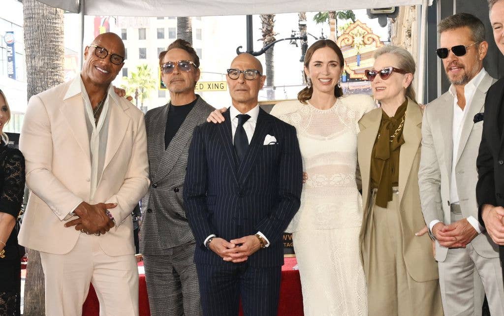 Dwayne johnson Emily blunt Matt Damon, Meryl Streep and Robert Downey Jr. 