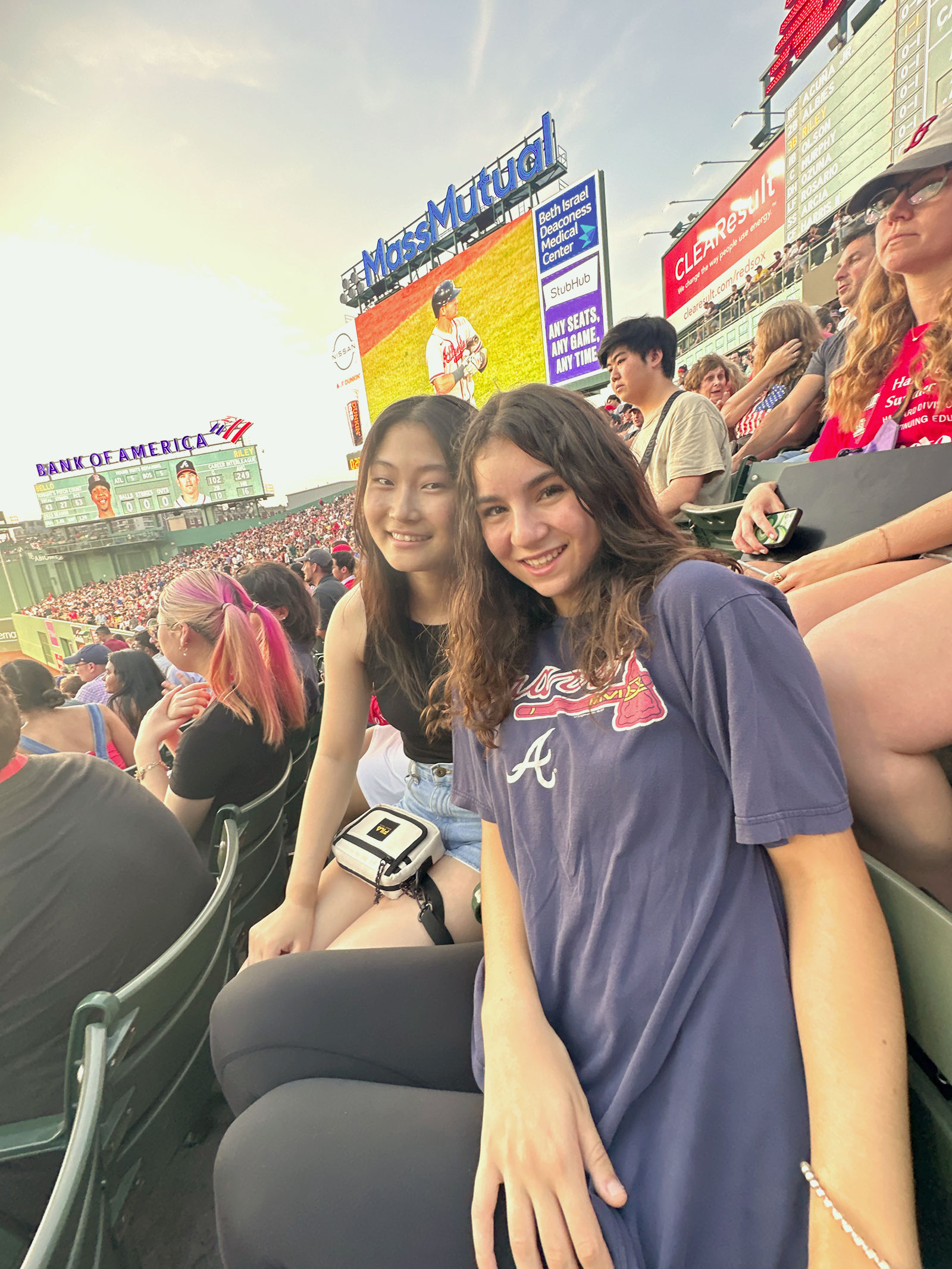 Tiffany and a friend at Fenway Park.