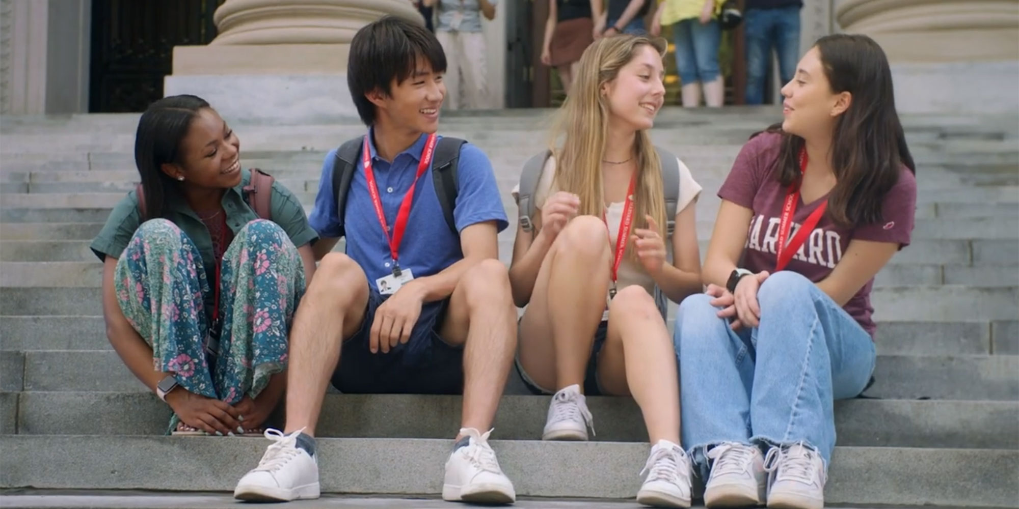 High school students attending Harvard’s summer program.