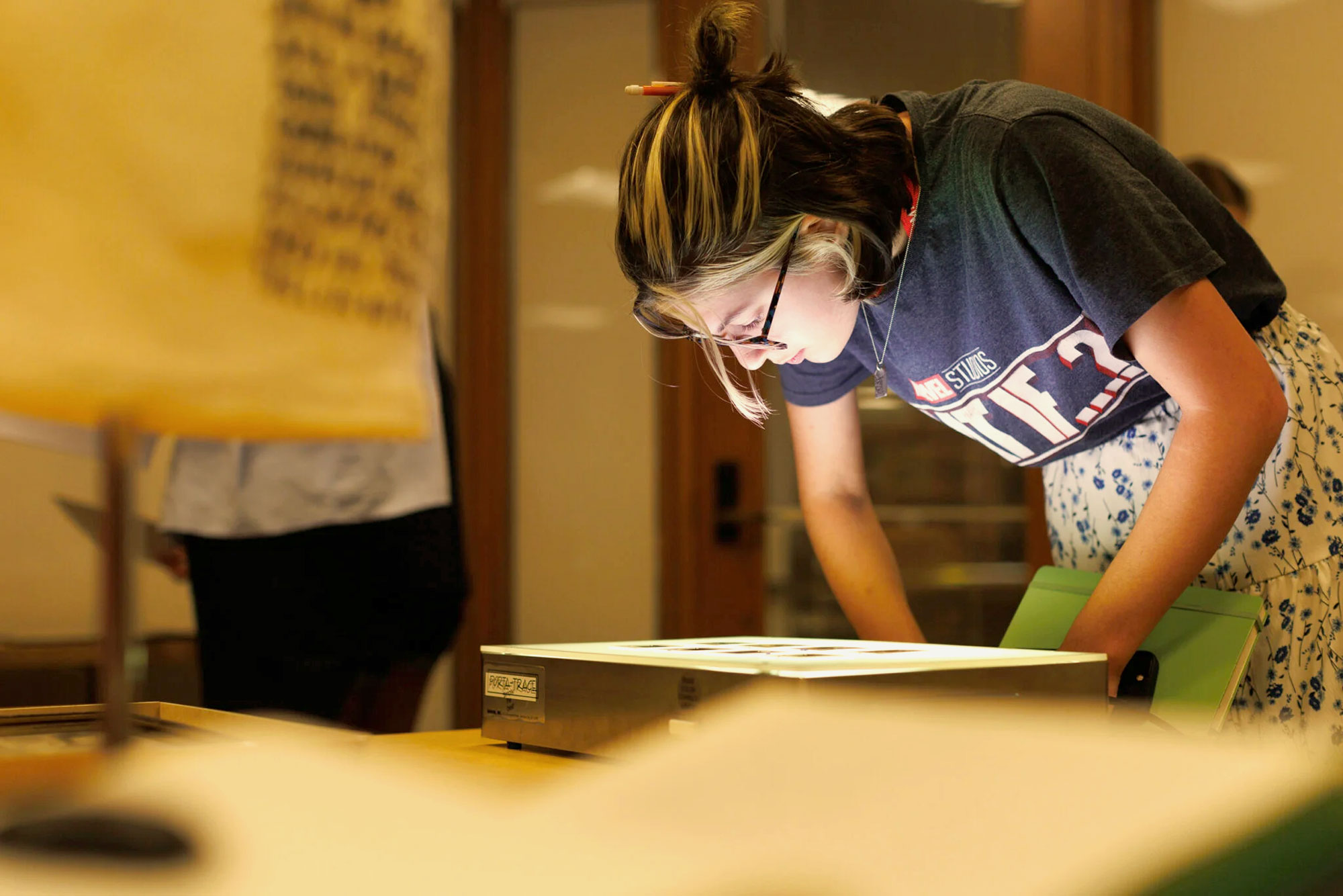 Student views materials.